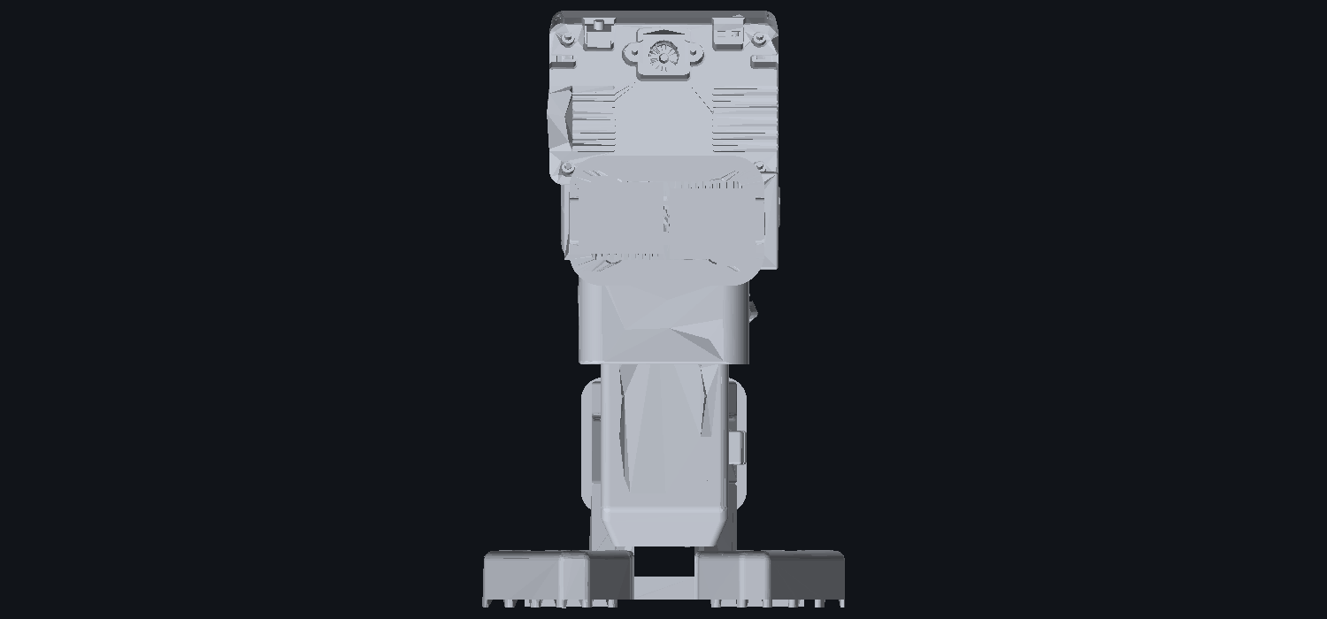 Front projection of RIG-Arm showing HuskyLens 2 head and gripper.